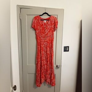 APRICOT Red Floral Maxi Dress